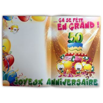 Carte Giga Geante 50 Ans Anniversaire Autre Gadget Achat Prix Fnac