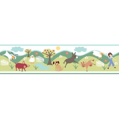 Frise adhésive animaux du zoo 4,57m x 12,7cm