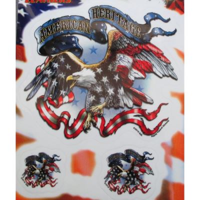 3 sticker american heritage aigle drapeau usa autocollant