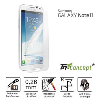 Vitre de protection écran - Samsung Galaxy Note 2 - TM Concept - Verre trempé HQ (0,26mm Bords arrondis) - 1