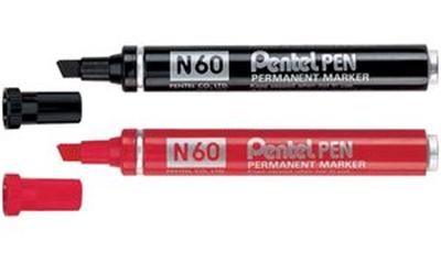 Pentel - Marqueur permanent N50, rouge, pointe ogive