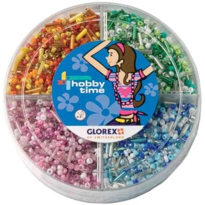 Glorex set de perles de rocailles brillant, broches mixtes perles de bijoux 61630006