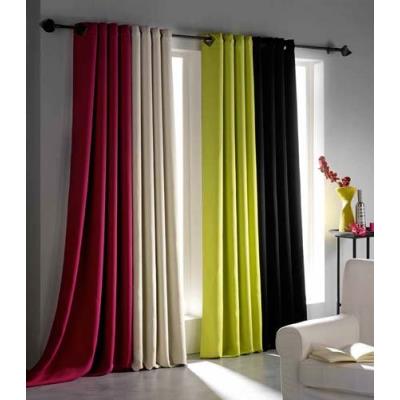 Douceur d'intérieur 1600003 rideau oeillets occultant uni cocoon noir 140 x 260 cm