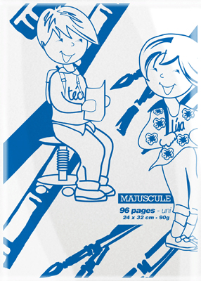 Majuscule - Cahier Piqure 96 Pages Couverture Pp 24X32 Uni Incolore