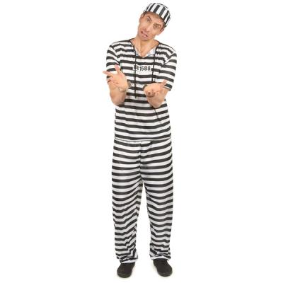 Costume rayures prisonnier deguisement rayé Taille unique