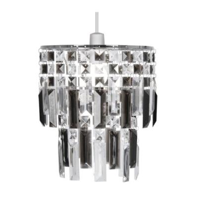 OAKS LIGHTING MAIA SUSPENSION PENDENTIFS EN ACRYLIQUE ET STRUCTURE CHROMÉE TRANSPARENTGRIS