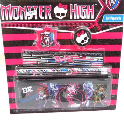 Set papeterie 'Monster High' noir rose (6 pièces)