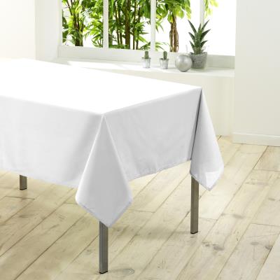 DOUCEUR D'INTÉRIEUR 1720206 NAPPE POLYESTER UNI ESSENTIEL BLANC 140 X 250 CM
