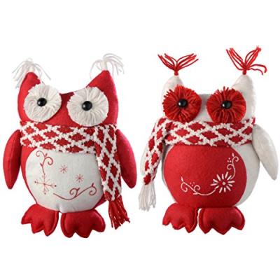 Werchristmas décoration de noël hiboux, 28 cm - multicolore, lot de 2