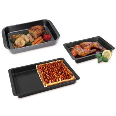 CHG 9905-104 LOT DE 3 PLATS DE CUISSON ANTHRACITE/MÉTALLIQUE