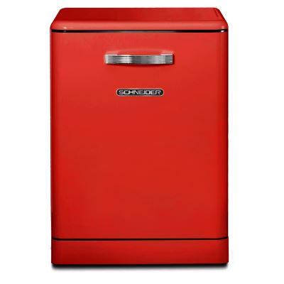 Lave-vaisselle pose libre Vintage 14 couverts - 44 dB - départ différé 3/6/9h - SCHNEIDER SDW1444VR - coloris rouge - A++/A/A
