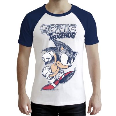 ABYstyle - SONIC - Tshirt - Sonic - homme - blanc & bleu (XL)