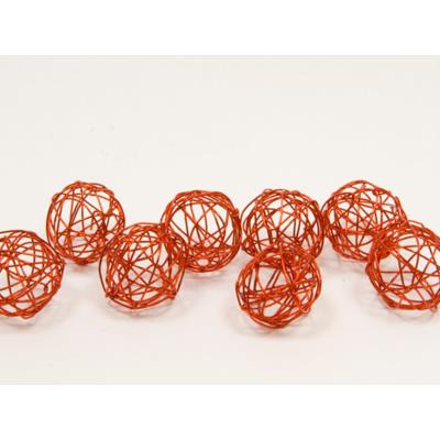 Lot de 12 boules de décoration en métal rouge