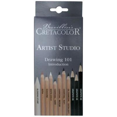 Cretacolor Etui 10 Crayons Esquisse + Estompe