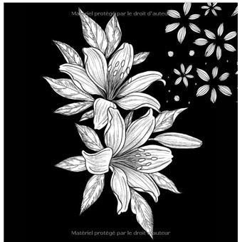 Intérieur De La Page Du Livre De Coloriage Floral. Page De Coloriage Adulte.  Coloriage Noir Et Blanc.