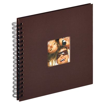 Walther Album Photo à Spirales Fun Design 26 x 25 cm Structure Album Photo Couverture, Marron foncé, 26 x 25 cm