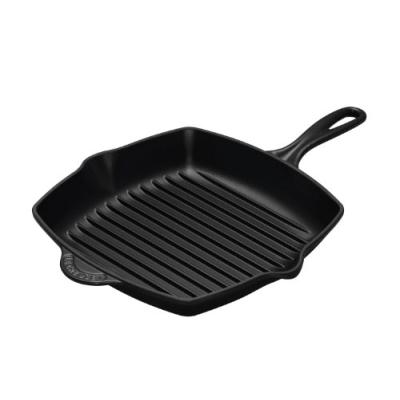 LE CREUSET - 20183260000422 - SKILLET GRILL CARRÉ - FONTE ÉMAILLÉE - NOIR