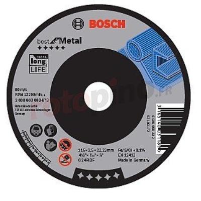 Bosch Disque à Tronçonner Droit Best For Metal Bf A 230 V 30 Mm, 22,23 Mm, 2,5 Mm