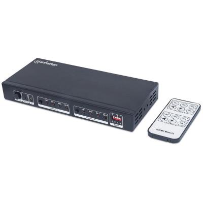 Manhattan splitter switch 4x hdmi-bu. > 2x hdmi-bu. matrix, 4k (black) 207409