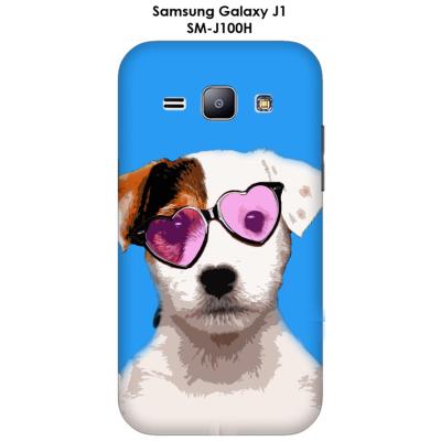 Coque Samsung Galaxy J1 - SM-J100H Chiot-2- Lunette cœur