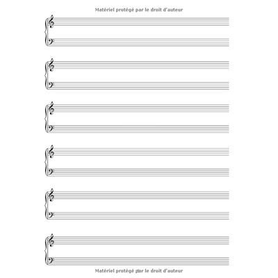 Cahier de musique pour Piano: 100 Partitions vierges à Double Portée en  clef de Sol et de Fa | Format A4 | Pages numérotées | Sommaire