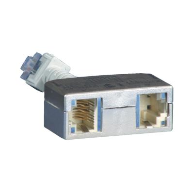 Btr - dédoubleur réseau - rj-45 femelle rj-45 mâle - gris - 8,9 cm - lot de 2