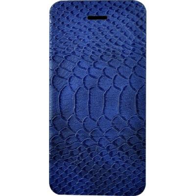 Etui folio bleu finition croco pour iPhone 6