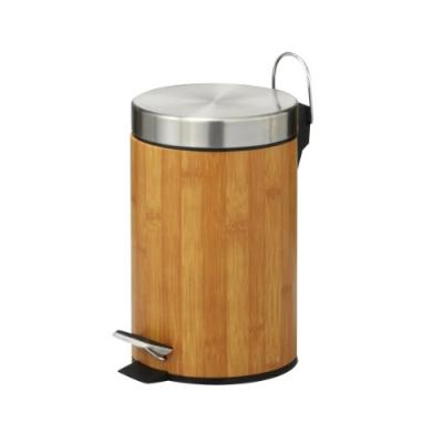 ZELLER PRESENT HANDELS GMBH 18561 POUBELLE À PÉDALE DÉCOR BAMBOU/MÉTAL 3 L 17 X 26 CM