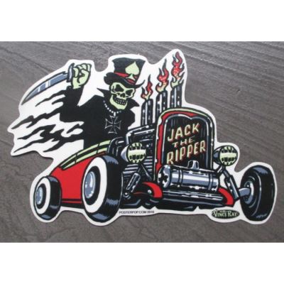 sticker hot rod jack the ripper la mort autocollant rockab
