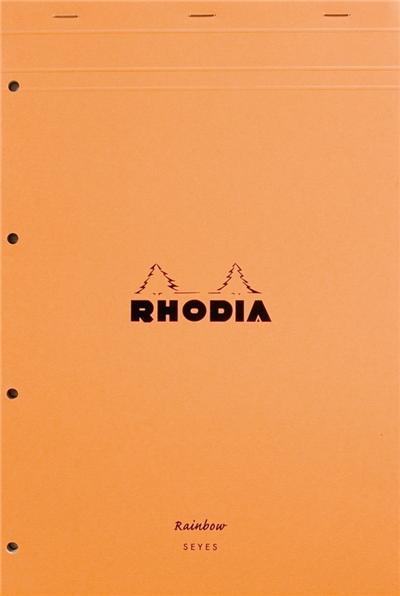 Bloc Rhodia Orange 80 feuilles Agrafés RAINBOW 21x31,8 Q.5x5