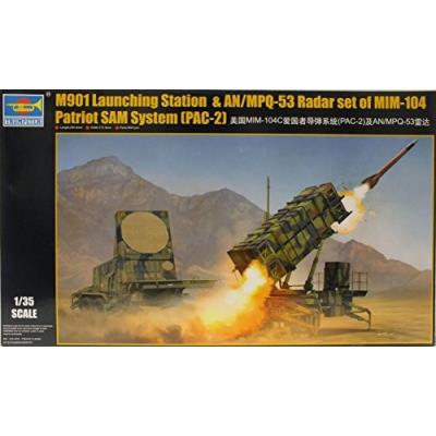 Station de lancement us m901 et son radar de poursuite an mpq-53 pour système mim-104 patriot - trumpeter