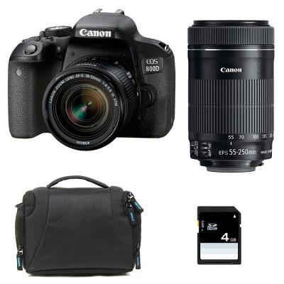 CANON eos 800d + 18-55 is stm + 55-250 is stm + sac + sd 4go