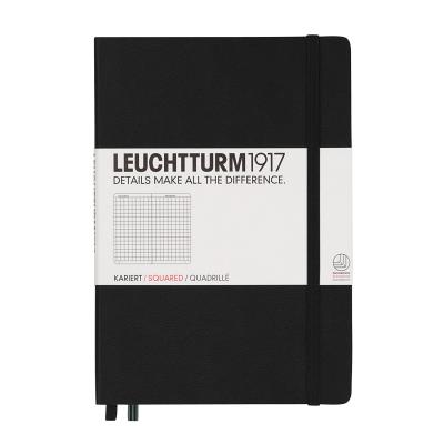 Leuchtturm1917 Carnet Medium (A5), 249 pages numérotées, noir, quadrillé