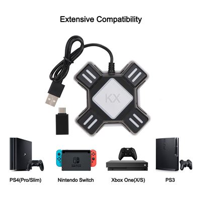 Adaptateur clavier et souris, contrôleur de jeu, convertisseur de clavier  et de souris programmable, adaptateur de clavier zéro retard pour PS3/PS4/ PS5/Xbox360/Xbox ONE : : Jeux vidéo