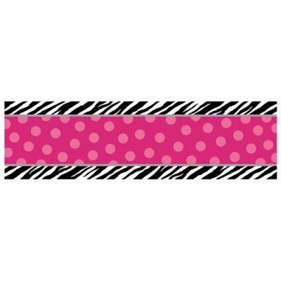 AMSCAN - 123572 - DÉCORATION DE FÊTE - BANNIÈRE À PERSONNALISER - ZÉBRA