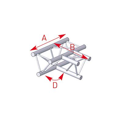 ASD 57ASX33 / Angle 3 départs Ã  plat 90Â° lg 0m50 x 0m71