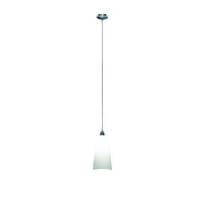 Reality Leuchten R30551001 Suspension 1 Ampoule E27 Max. 60 W (Non Incluse) Nickel Matverre Opale Blanc Ø 15 Cm, Hauteur Max. 1