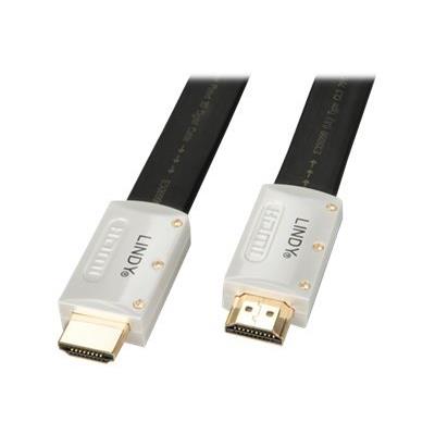 Lindy Silver High-Speed HDMI Flachbandkabel mit Ethernet - HDMI with Ethernet cable - 3 m