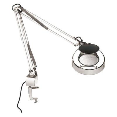 Lampe avec loupe en acier