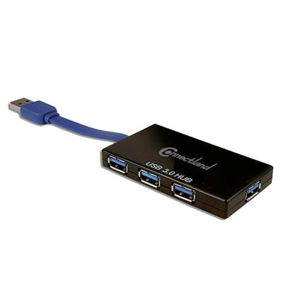 Connectland hub-cnl-usb3-g-h432-bk hub usb 3.0 4 ports noir