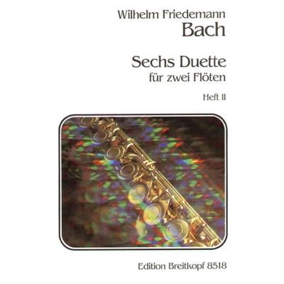 Partitions classique EDITION BREITKOPF BACH W.F. - 6 DUOS 2 FLUTES VOL.2 Flûte traversière
