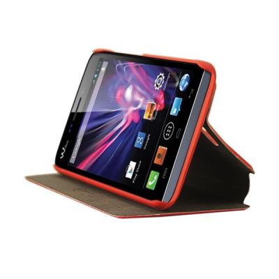 Mocca Design ERWIW1 Etui Flip en simili cuir pour Wiko Wax Rouge