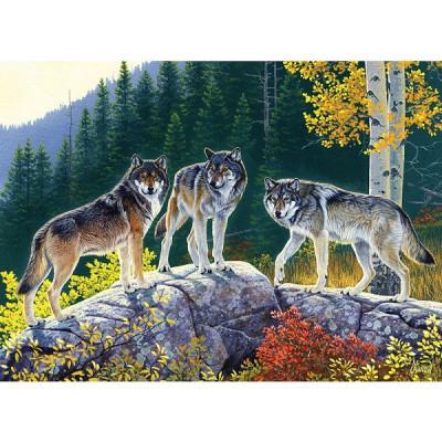 Puzzle 1000 pièces - Vie sauvage : Loups en automne