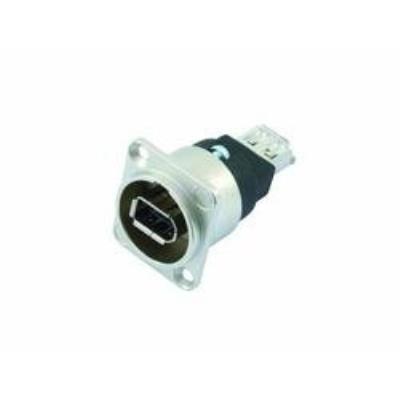 Neutrik na1394-6-w firewire 6 adaptateur ieee1394 femelle 6 broches des deux côtés logement nickel en forme de d