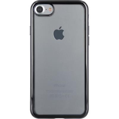 Bigben Connected - Achterzijde behuizing voor mobiele telefoon - thermoplastic polyurethaan (TPU) - transparant, metaalgrijs - voor Apple iPhone 7, 8