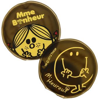 Lot 2 Mini Bouillotte Chaufferette Poche Monsieur Madame Bonheur