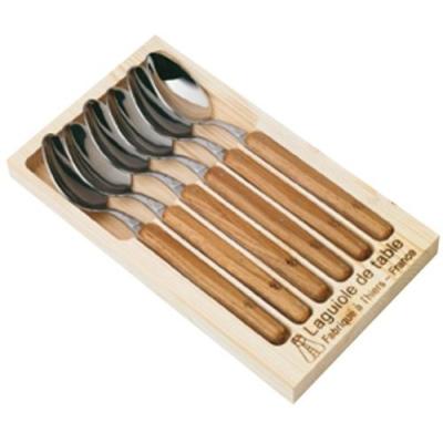 LAGUIOLE JEAN DUBOST 97143 COFFRET BOIS NATUREL 6 CUILLÈRES DE TABLE