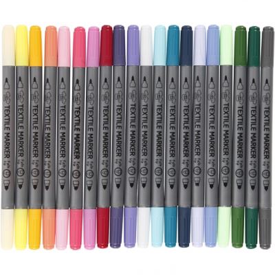 Creotime 20 marqueurs pour textiles