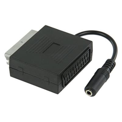 Valueline vlvp31930b02 Adaptateur, audio-stéréo péritel mâle - jack 3.5 mm stéréo femelle 0.20 m, noir