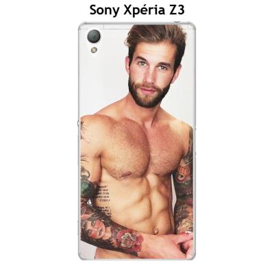 Coque Sony Xpéria Z3 design Homme sexy Hipster Tatouage